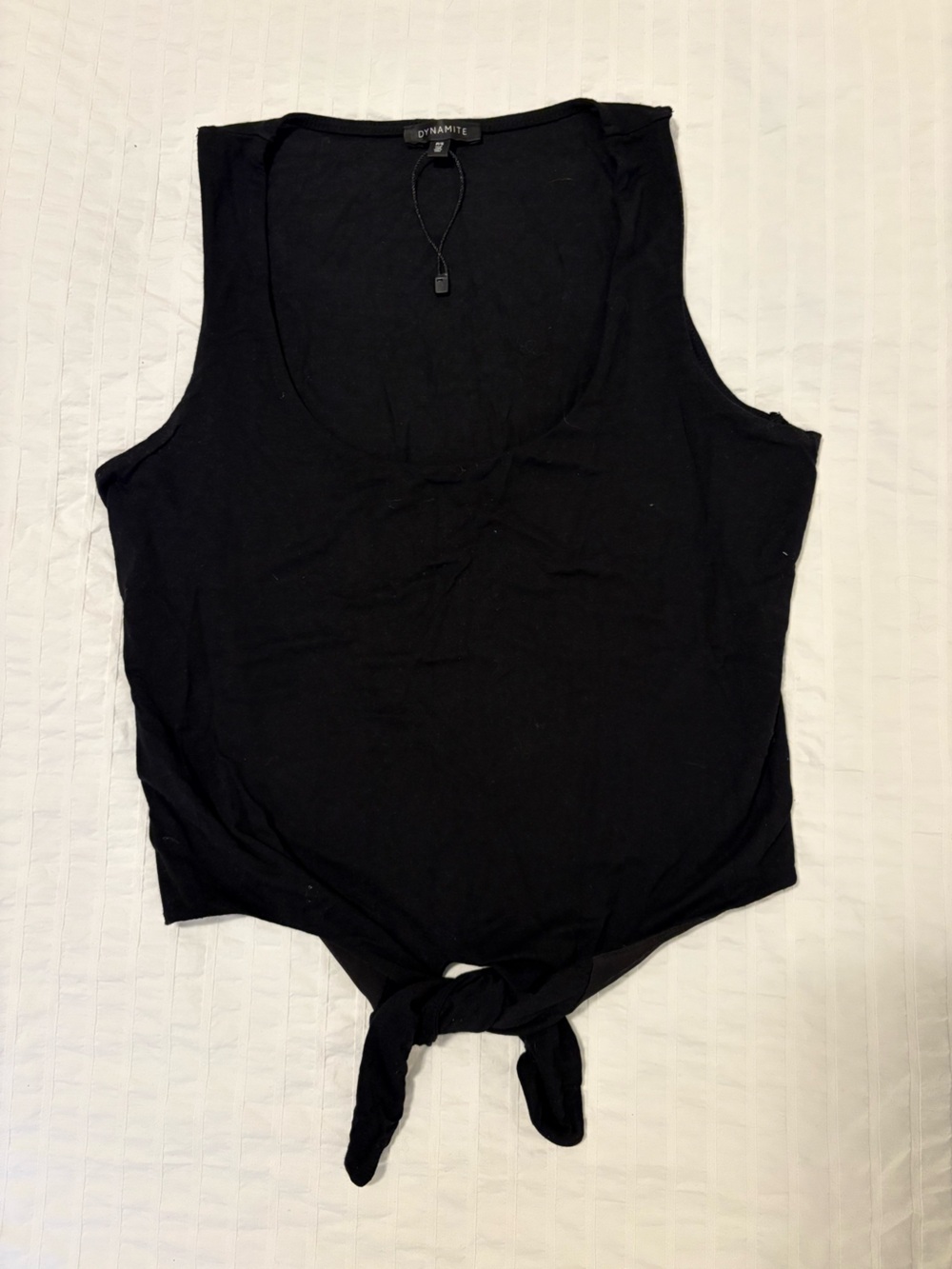 Dynamite Black Front-Tie Tank Top